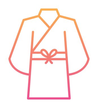 Yukata simgesi, doğrusal izole edilmiş illüstrasyon, ince çizgi vektörü, web tasarım işareti 