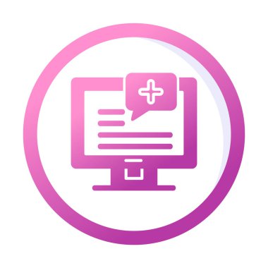 Basit Tıbbi Bildirim simgesi, vektör illüstrasyonu