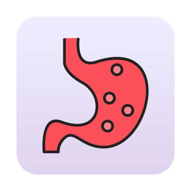 İnsan mide ikonu. Beyaz arkaplanda izole edilmiş web tasarımı için İnsan mide vektörü simgesi