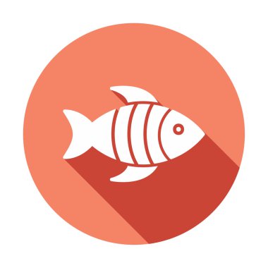 Basit yassı balık ikonu. vektör çizimi tasarımı.