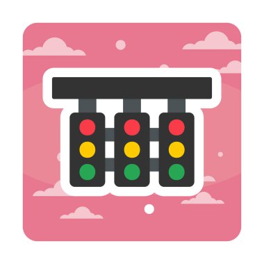 Trafik ışıkları web simgesi, vektör çizim 