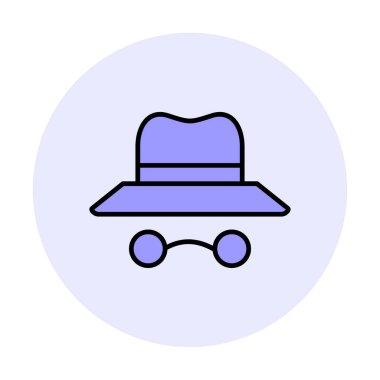Basit Incognito simgesi, vektör illüstrasyonu