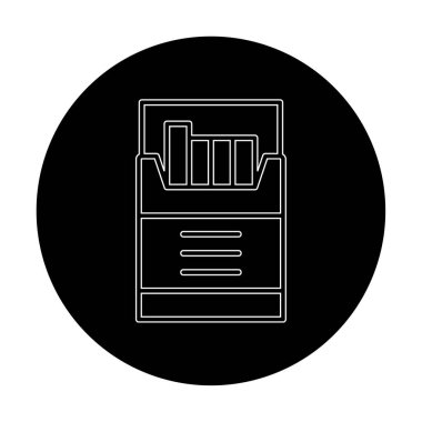 Sigara Kutusu Web simgesi, vektör illüstrasyonu 