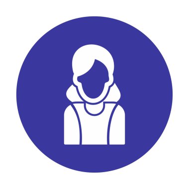 Kadın avatar simgesi, vektör illüstrasyonu 