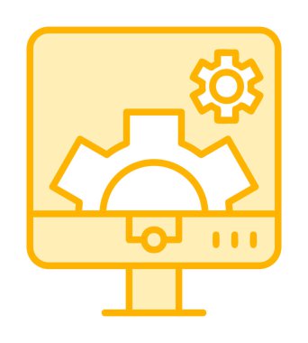 Bilgisayar ayarları simgesi, vektör çizim