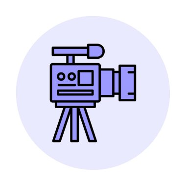 düz basit kamera simgesi vektör illüstrasyonu