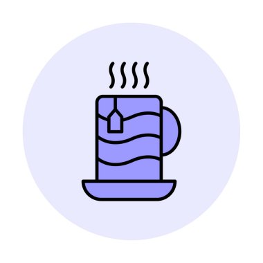 çay fincanı simgesi, vektör illüstrasyonu