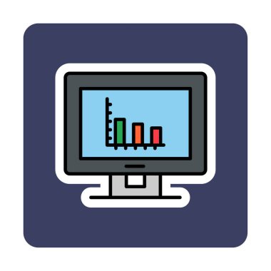 Basit Analitik simge, vektör illüstrasyonu