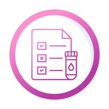 Tıbbi Test Raporu ikon vektör illüstrasyonu 