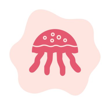 Denizanası. Web simgesi basit illüstrasyon                       