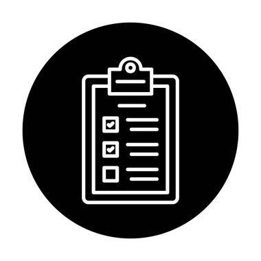 kontrol listesi simgesi, vektör illüstrasyonu 