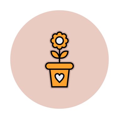 çiçek saksısı vektör illüstrasyonu