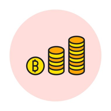 Basit bitcoin simgesi, vektör illüstrasyonu