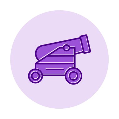 Basit Topçu simgesi, vektör illüstrasyonu