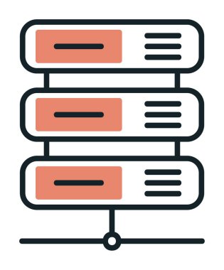 Veri sunucu simgesinin vektör illüstrasyonu 