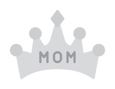 Anne tacı simgesi, vektör illüstrasyonu 