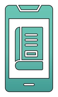 çevrimiçi kitap simgesi, vektör illüstrasyonu 