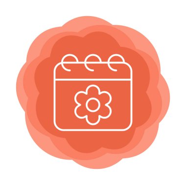 Sakura tarih simgesi, vektör çizimi 