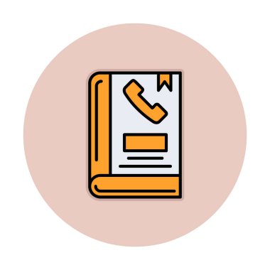 Telefon Rehberi düz simgesi, vektör çizim