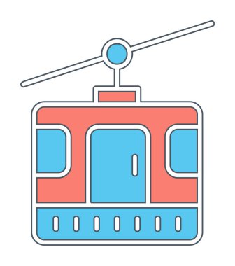 Modern Cable Car Cabin simgesinin vektör çizimi                   