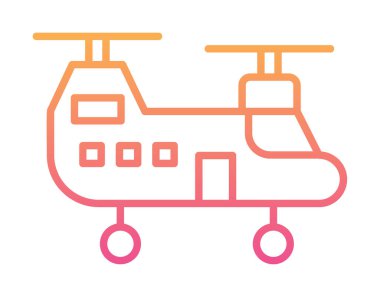 Askeri Heliciopter vektör ikonu. biçim düzdür  