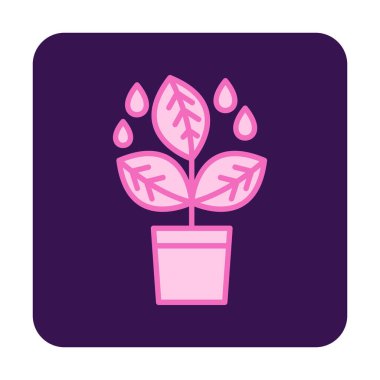 çömlek simgesine bitki, vektör illüstrasyonu 