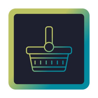 piknik sepeti web simgesi, vektör illüstrasyonu 