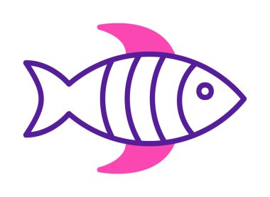 Basit yassı balık ikonu. vektör çizimi tasarımı.