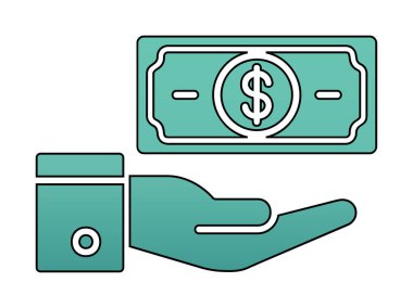 Dolar el simgesi vektör illüstrasyonunda