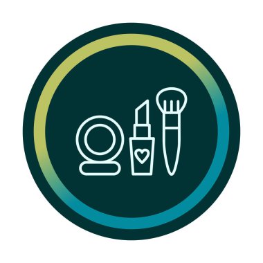 Makyaj araçları web simgesi, vektör illüstrasyonu