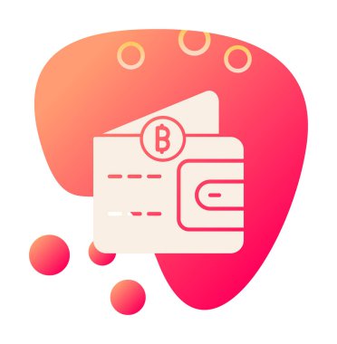 Basit Dijital Cüzdan simgesi, vektör illüstrasyonu