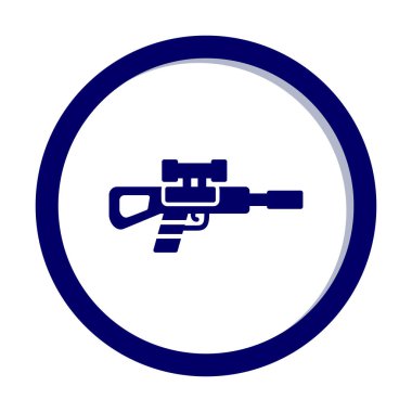 Basit Keskin Nişancı Tüfeği simgesi, vektör çizimi