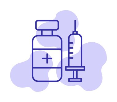 Aşı vektör illüstrasyon tasarımlı şırınga