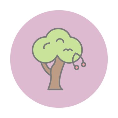 Kiraz ağacı web simgesi vektör illüstrasyonu