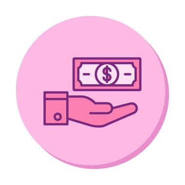 Dolar el simgesi vektör illüstrasyonunda