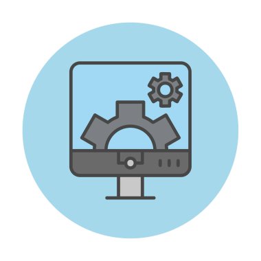 Bilgisayar ayarları simgesi, vektör çizim