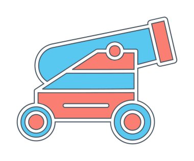 Basit Topçu simgesi, vektör illüstrasyonu