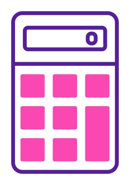 Beyaz arkaplanda hesap makinesi simgesi vektör çizimi 