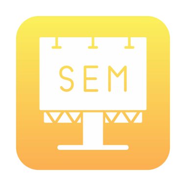 SEM ile Billboard simgesinin vektör illüstrasyonu  