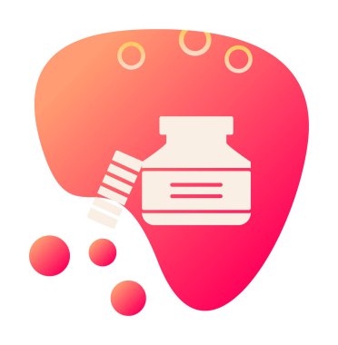 Mürekkep kavanozu simgesinin vektör çizimi 