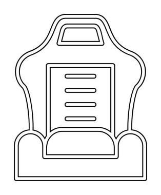 araba koltuğu simgesi, vektör illüstrasyonu 