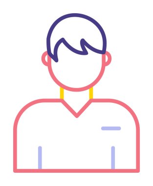 Erkek kullanıcı simgesi. Vektör çizim