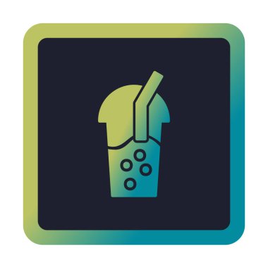 Kabarcık Çay ikonu vektör illüstrasyonu