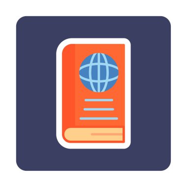 Basit Dünya Kitabı simgesi, vektör illüstrasyonu