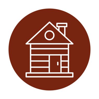 ahşap ev simgesi, vektör illüstrasyonu