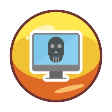 Ölü Bilgisayar Ekran simgesi, vektör illüstrasyonu 