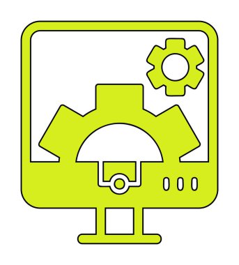 Bilgisayar ayarları simgesi, vektör çizim