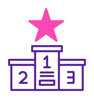 Podyum Şampiyonası ikon vektör illüstrasyonu