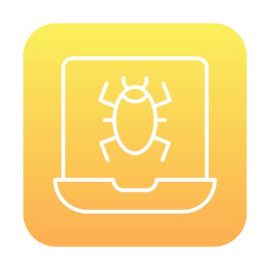 Virüs bulaşmış Laptop Simgesi - Virüs vektör çizimi tasarımı