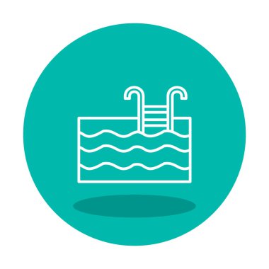  yüzme havuzu ikonu vektör illüstrasyonu